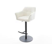 Barstuhl Yulo-Flex Bouclé Soft Beige Drehfuß höhenverstellbar Metall S...