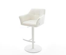 Barstuhl Yulo-Flex Bouclé Soft Beige Drehfuß höhenverstellbar Metall W...