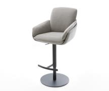 Barstuhl Luan-Flex Strukturstoff Soft Grau Drehfuß höhenverstellbar Me...