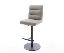 Barstuhl Pela-Flex Strukturstoff Soft Grau Drehfuß höhenverstellbar Me...