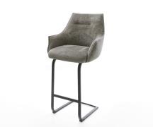 Barstuhl Alja-Flex Bouclé Soft Schlamm Freischwinger Flach Metall Schw...