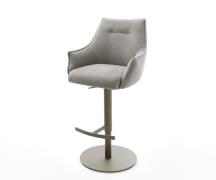 Barstuhl Alja-Flex Strukturstoff Soft Grau Drehfuß höhenverstellbar Me...