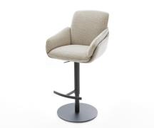 Barstuhl Luan-Flex Webstoff Soft Beige Drehfuß höhenverstellbar Metall...