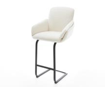 Barstuhl Luan-Flex Bouclé Soft Beige Freischwinger Flach Metall Schwar...