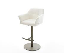 Barstuhl Yulo-Flex Bouclé Soft Beige Drehfuß höhenverstellbar Metall T...