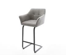 Barstuhl Yulo-Flex Strukturstoff Soft Grau Freischwinger Flach Metall ...