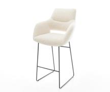 Barstuhl Yago-Flex Teddystoff Beige Kufengestell Metall Schwarz Tasche...