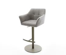 Barstuhl Yulo-Flex Strukturstoff Soft Grau Drehfuß höhenverstellbar Me...