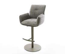 Barstuhl Nela-Flex Bouclé Soft Schlamm Drehfuß höhenverstellbar Metall...