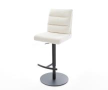 Barstuhl Pela-Flex Bouclé Soft Beige Drehfuß höhenverstellbar Metall S...