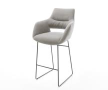 Barstuhl Yago-Flex Strukturstoff Soft Grau Kufengestell Metall Schwarz...