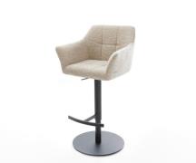 Barstuhl Yulo-Flex Webstoff Soft Beige Drehfuß höhenverstellbar Metall...