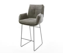 Barstuhl Clea-Flex Bouclé Soft Schlamm Kufengestell Metall Schwarz