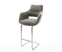 Barstuhl Yago-Flex Bouclé Soft Schlamm Freischwinger Flach Edelstahl S...