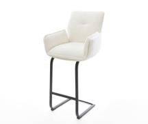 Barstuhl Nela-Flex Bouclé Soft Beige Freischwinger Flach Metall Schwar...