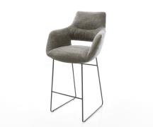 Barstuhl Yago-Flex Bouclé Soft Schlamm Kufengestell Metall Schwarz Tas...