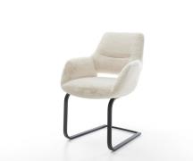 Freischwinger Yago-Flex mit Armlehnen Plüsch Creme-Weiß Freischwinger ...