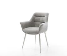 Esszimmerstuhl Kaira-Flex Strukturstoff Soft Grau 4-Fuß konisch Edelst...