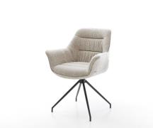 Esszimmerstuhl Kaira-Flex Webstoff Soft Beige Kreuzgestell konisch Sch...