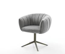 Drehstuhl Jada-Flex Samt Grau Fußkreuz Effektfinish Titan 360° drehbar...
