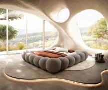 Polsterbettgestell Perlla 180x200 cm Strukturstoff Soft Taupe