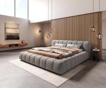 Polsterbettgestell Cutio 180x200 cm Strukturstoff Soft Grau