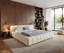 Polsterbettgestell Cutio 180x200 cm Teddystoff Beige