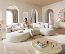 Big-Sofa Edina 330x170 cm Teddystoff Beige