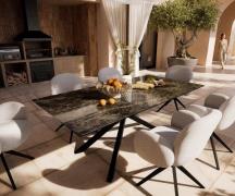 Outdoortisch Edge 200x100 cm Keramik Emperador Extra Lucidato Dunkelbr...