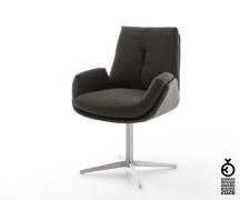 Drehstuhl Clea-Flex Materialmix Schwarz Fußkreuz Edelstahl 360° drehba...