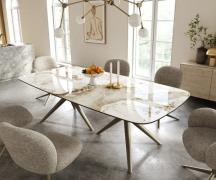 Esstisch Edge Boot 240x120 cm Keramik Minas Melange Weiß-Beige Estelar...