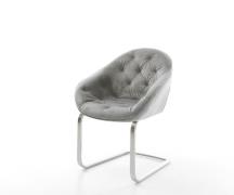 Freischwinger Gaio-Flex Samt Grau Freischwinger flach Edelstahl