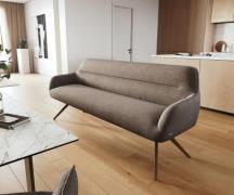 Esszimmerbank Taya-Flex 200 cm Strukturstoff Soft Taupe Kreuzgestell k...