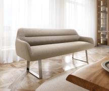 Esszimmerbank Taya-Flex 200 cm Bouclé Schlamm Kufengestell kantig Edel...