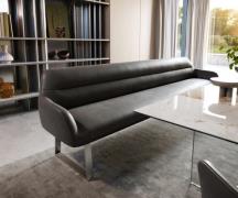 Esszimmerbank Taya-Flex 300 cm Mikrofaser Anthrazit Vintage Kufengeste...