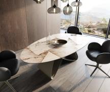 Esstisch Edge Oval 220x120 Keramik Iris FMG Patagonia Lappato W-Gestel...