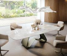 Esstisch Edge Boot 270x120 cm Keramik Iris FMG Onice Grigio W-Gestell ...