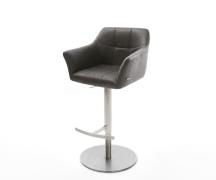 Barstuhl Yulo-Flex Vintage Anthrazit Drehfuß höhenverstellbar Edelstah...