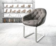 Schwingstuhl Gaio-Flex Grau Antik Freischwinger flach Edelstahl