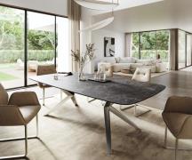 Esstisch Edge Boot 260x120 cm Keramik Laminam® Nero Greco Anthrazit Ze...