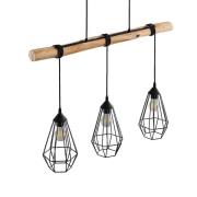 Lindby - Eldarion 3 Pendelleuchte Black/Wood