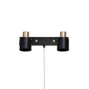 Globen Lighting - Clark 2 Wandleuchte Black/Brushed Brass