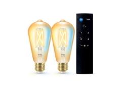 WiZ - Leuchtmittel Smart TW Amb. 8W 806lm 2200-6500K 2pcs. Edison Gold...