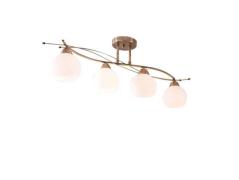 Lindby - Leanda 4 Deckenleuchte Opal/Antique Brass