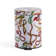 Seletti - Snakes Toiletpaper Home Dustbin Ø20,5xH27,5 Weiß/Multicolor