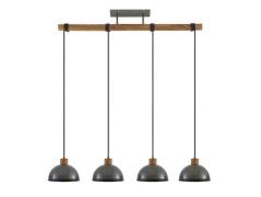 Lindby - Durbis 4 Pendelleuchte Dark Grey/Wood