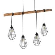 Lindby - Eldarion 4 Pendelleuchte Black/Wood