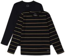 Luca &  Lola Abel Langarmshirt 2er-Pack, Black/Stripes 134-140