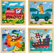 VIGA Puzzles 4er-Pack Fahrzeug