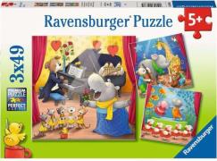 Ravensburger Puzzles Animals On Stage 3x49 Teile